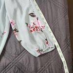 Everly Light Blue Floral Long Sleeve Sheath Dress V-Neck Sz Small Chic Coquette Photo 6