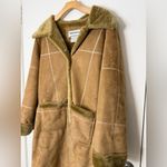 Fitz Wright tan faux suede faux fur Sherpa trim long Penny Lane Photo 1