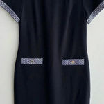 Tommy Hilfiger Black Zippered Short Sleeve Crew Neck Mini Evening Sheath Dress Photo 4