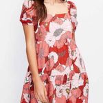 Loft  Poppy floral square neck puff sleeve dress Women’s SIZE 14‎ fall wedding Photo 0