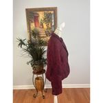 Rena Rowan Blazer Jacket Womens 16 Maroon Paisley Print Single Breasted 2 Button Photo 3
