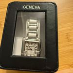 Geneva Watch Geneva Ladies Diamond Tank Francaise Rectangular Silver watch- NEW WITH TAGS Photo 0