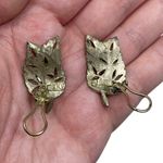 Vintage Signed BSK Leaves Clip On Earrings Classy Bohemian Retro Statement Photo 4