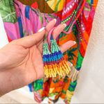 Farm Rio NWT Anthropologie Palila Red Botanical Fringed Midi Dress Size Small Photo 4