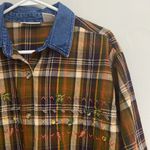 Basic Editions vintage womens brown plaid 100% cotton long. Sleeves shirt size M Size M Photo 2