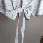 Zyia  Active Infinity Wrap Tank Crop Top Womens Size XL Space Dye Light Gray Photo 5