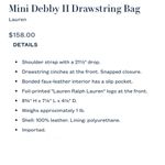 Ralph Lauren RLL LAUREN Mini Debby II Drawstring Bag in Seafoam Color Photo 15