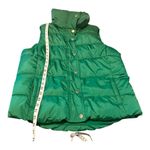 Old Navy Green Puffer Vest Women’s Large Quilted High Neck Zip Snap Winter Layer Photo 3