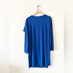 Last Tango Long Sleeve Sheath Dress with Overlay in Cobalt Blue Photo 3