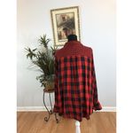 Cato Women Top XL Plaid Long Sleeve Front Henley Collared Y2K Dark Academia Photo 2