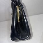 Vintage Black Patent Leather Old Money Minimalist Classic Top Handle Bag Purse Photo 4