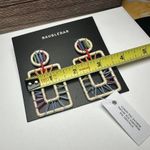 BaubleBar Multi Color Raffia Statement Dangle Drop Pierced Earrings NWT Photo 3