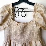 Hill House Dress Athena Nap Babydoll Smocked Mini Bridgerton Gold Brocade S GUC Photo 6
