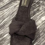 Good American Black Terry Cloth Heels Size 9 New with box Small heel open toe By Photo 5