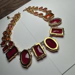 Kate Spade Coated Confetti Statement Necklace Gold Tone Red Pink Orange Etc Photo 4