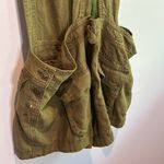Free People  Green Linen Blend Expedition Shortalls - size Medium Photo 6