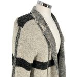 Joseph A  Open Front Plaid Cardigan Sweater Beige Black Size Medium Photo 2