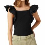 Joe’s Jeans The Leslie Summer Minimalist Contemporary Top Size Medium Black Photo 7
