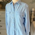 Exofficio Vented Button Down Front Baby Blue Shirt Fishing Hiking Womens Small Photo 2