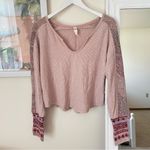 Anthropologie BOGO  Daily Practice Mixed Knit Cuff Thermal Top Size Medium Photo 2
