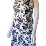 Talbots NWT Vintage 90's White & Navy Paisley Spaghetti Strap Mini Dress 8P Photo 0