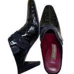 Brighton Black Croc Suede Romeo Heels 7.5 Photo 2