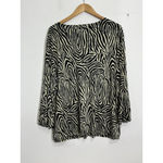 Apostrophe Womans Nylon Black Tan Tiger Print Bell Sleeve Blouse 20-22w Photo 1