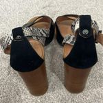 Halogen Size 9 Black Snakeskin Haley Crisscross Leather Strap Block Heel Sandal Photo 7