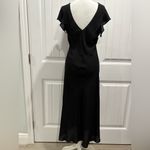 Oscar de la Renta  Black Maxi Slip Dress with Floral Embroidery Size S Photo 1