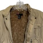 Diesel Vtg Y2K  Tan Nylon Bomber Zip Jacket‎ Sz L Sherpa Lined Military Utility Photo 6
