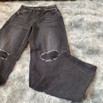 Bagguie Black Flare Wide Leg Jeans with Distressed Knees Photo 2