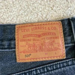 Levi's Levi’s 501 black ripped high rise jean shorts in size 28 Photo 2