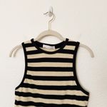 Rachel Parcell [] Tan Black Striped Ribbed Knit Racerback Sleeveless Tank NWT XL Photo 2