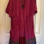 Kathmandu Imports Kathmandu Tree of Life Red Pink long kimono duster cardigan NWT Photo 1