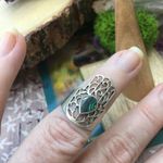 Sterling Silver Abalone Hamsa Ring Size 5.5 Silver Photo 3