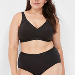 Cacique Cotton Unlined No-Wire Bra Black Size 46D Photo 0