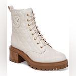 Sam & Libby  Quilted Lace-Up Boots - Cream and Brown Photo 1