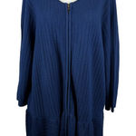 Lane Bryant  Womens Peplum Knit Zip Front Cardigan Sweater Navy‎ Blue Sz 22/24 Photo 0