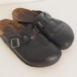 Birkenstock Boston Shoes Women's 38 Size 7- 7.5 Black Leather Soft Footbed Clogs Photo 0