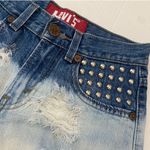 Levi's  514 Slim Straight Ombre Bleached Cut Off Denim Studded Shorts - 10‎ W25 Photo 1