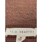 LA Hearts L.A. Hearts Women's M Long Sleeve Lace Up Crop Top Brown Sweetheart Neck Boho Photo 5