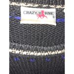 CRAZY HORSE  Black with Flowers Knit Long Sweater Size‎ 6 Photo 3