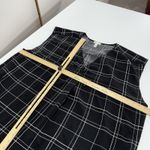 Leith  Dress Womens 4X Black White‎ Windowpane Plaid Sleeveless Pockets Plus Size Photo 5