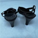 Cole Haan Leather Stitch Detail Slingback Sandal Heel Brown Size 9B Photo 7