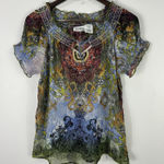 Forbidden Los Angeles Blouse Womens Medium Paisley Boho Sheer Fairy Y2K Top Photo 0