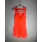 Mustard Seed Vibrant Neon Coral Sleeveless Mini Dress – – Size M Photo 2