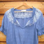 Tory Burch Gauze Cotton Embroidered Peasant Top Blous Photo 6