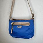 Dana Buchman Blue Crossbody Bag with Gold Trim Details Purse Handbag Photo 1