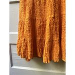 ZARA  Babydoll Mini Dress S Orange Smocked Strappy Tiered Rodeo Summer Beach Photo 3
