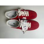 ZARA Red Suede & Leather Low-Top Sneakers – Size 38 (Fits US Women's 7.5) Photo 4